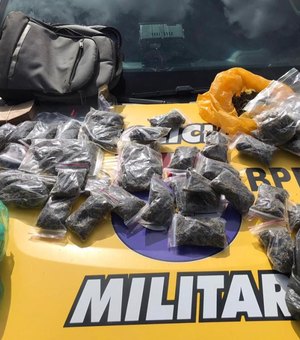 Mais de 1.800 gramas de maconha são apreendidas pela Polícia Rodoviária