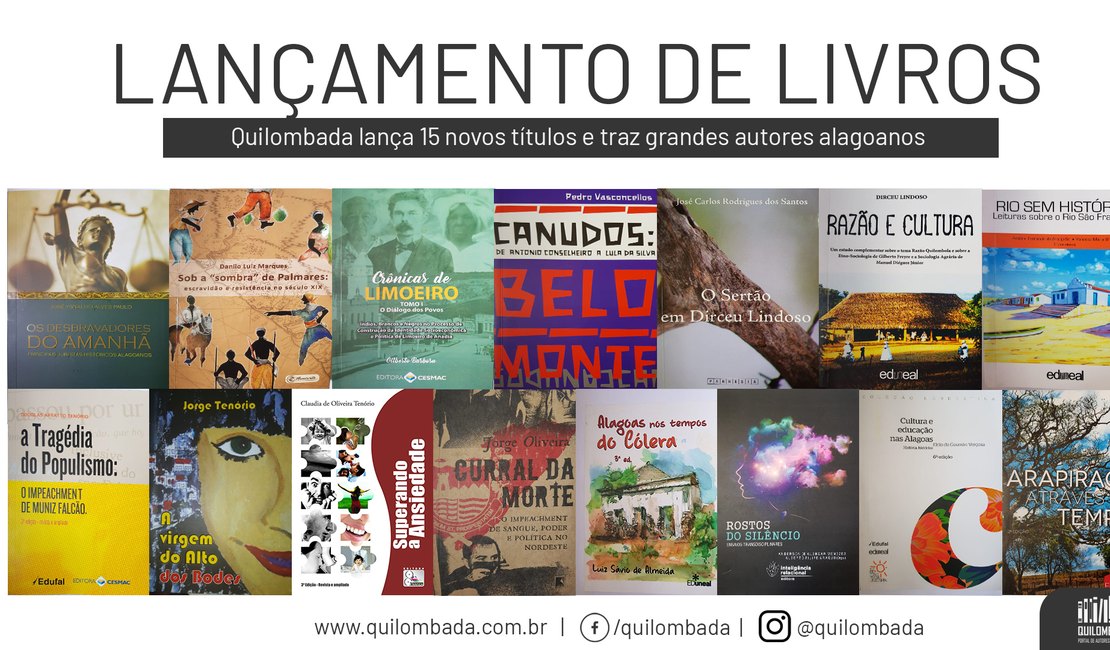 Portal Quilombada lança 15 novos livros alagoanos