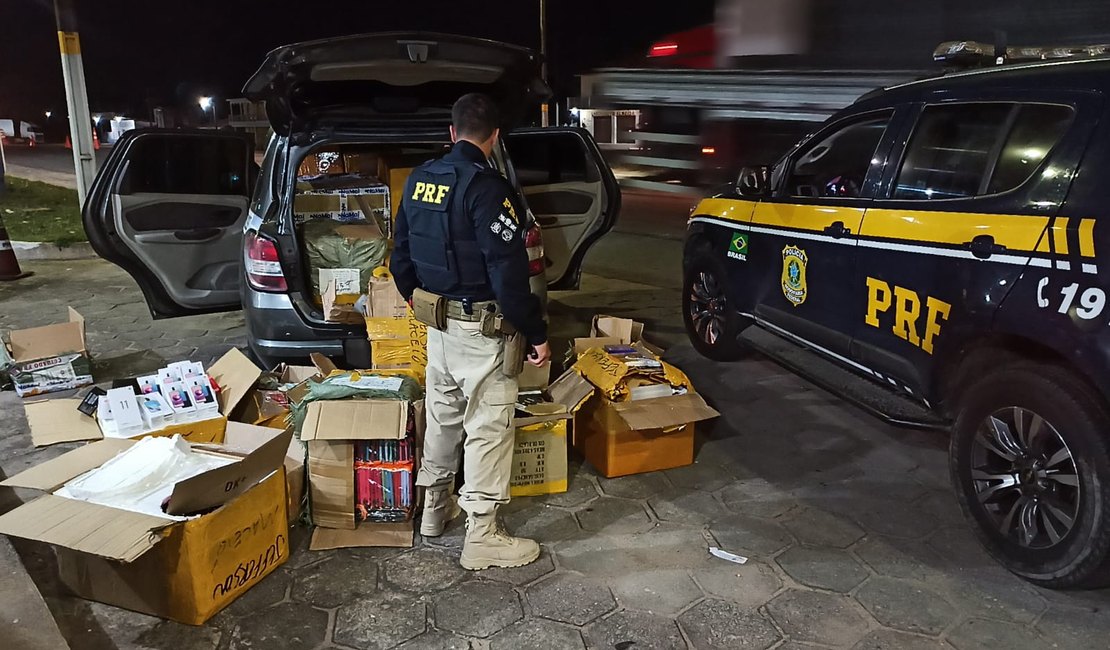 Táxi que transportava quase 10 mil produtos sem nota para Maceió é interceptado em São sebastião