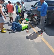 [Vídeo] Mototaxista fica ferido após colisão na rua Marechal, em Arapiraca 