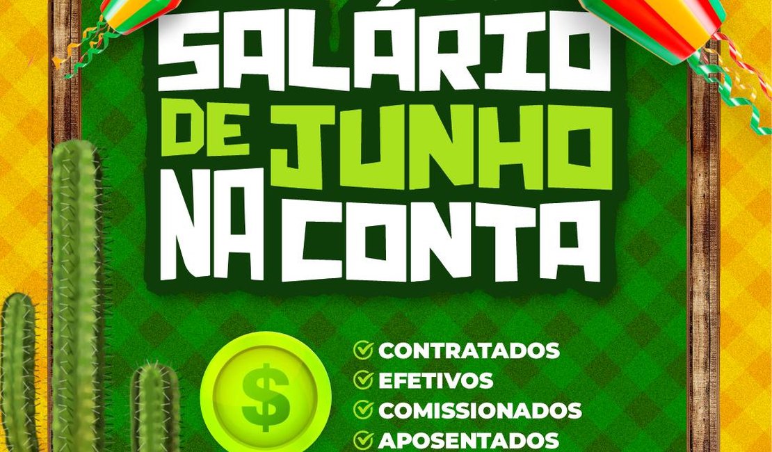 Prefeitura de Porto Calvo paga salário de junho adiantado para servidores