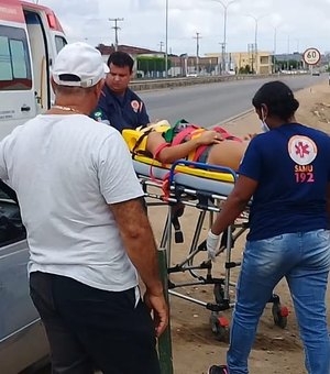 Mulher sofre acidente de motocicleta na Zona Rural de Arapiraca 