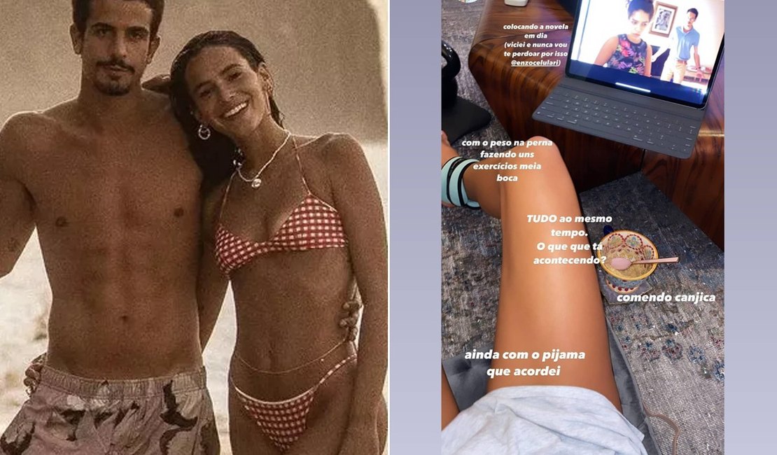 Enzo Celulari reposta Bruna Marquezine e baba: 'Te amo, sério'