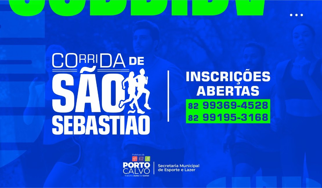 Secretaria de Esportes de Porto Calvo abre inscrições para a tradicional corrida do co-padroeiro São Sebastião