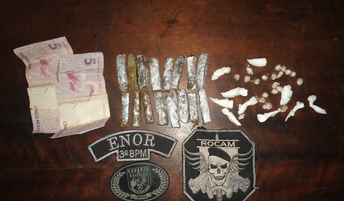 Suspeitos escondem drogas em entulhos mas polícia descobre esconderijo