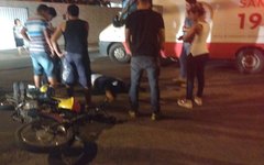 Acidente entre moto e caminhão em Arapiraca