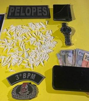 Homem é preso com 197 pinos de cocaína no Manoel Teles em Arapiraca