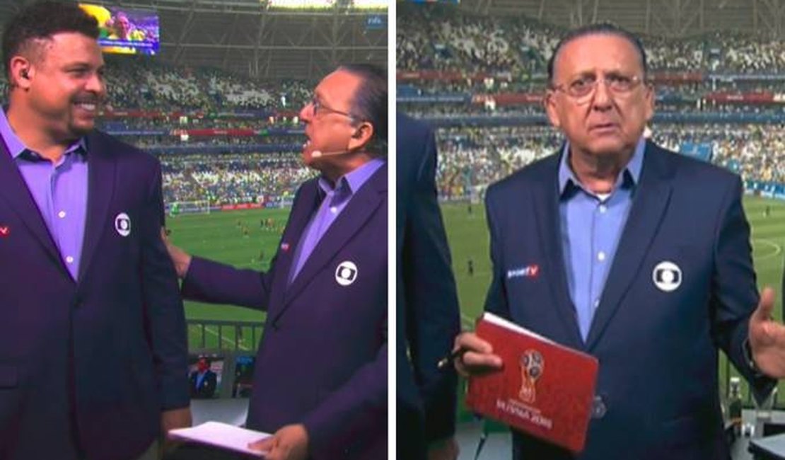 “Cortada” de Galvão Bueno em Ronaldo dá o que falar no Brasil x México