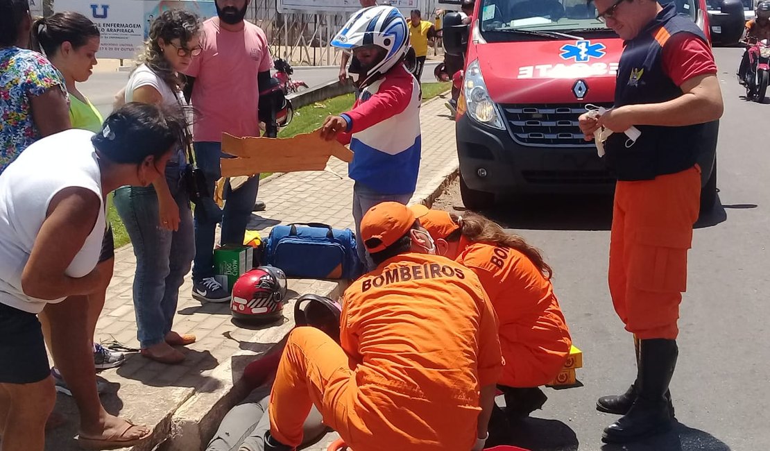 Colisão entre motos deixa dois feridos em Arapiraca 