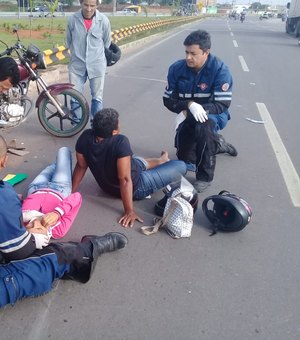 Três mulheres ficam feridas após colisão entre motocicletas, em Arapiraca