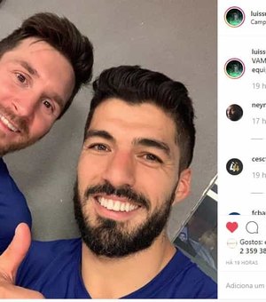 Neymar comenta foto de Messi e Suárez, e torcida pede volta ao Barça