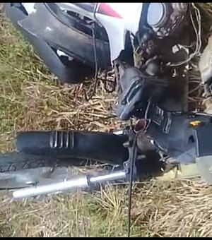 Homem sofre acidente e motocicleta se parte ao meio em Arapiraca