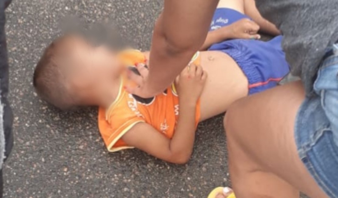 [Vídeo] Imagens mostram momento que criança é atropelada em Arapiraca