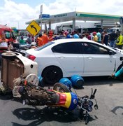Colisão entre carro e motocicleta deixa um ferido em Arapiraca