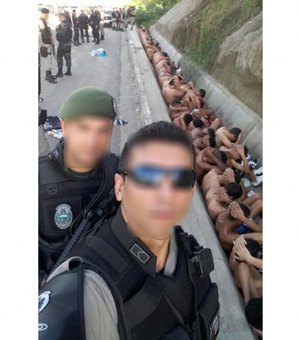 Policiais paraibanos comemoram abordagem a torcedores do ASA fazendo selfie