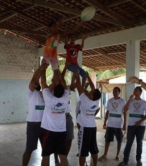 Arapiraca Rugby Club realiza atividade com crianças do Lar São Domingos