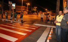 Prefeitura revitaliza faixas de pedestres no Centro de Arapiraca