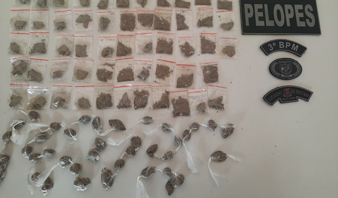 Jovem é preso com maconha no telhado de residência em Arapiraca