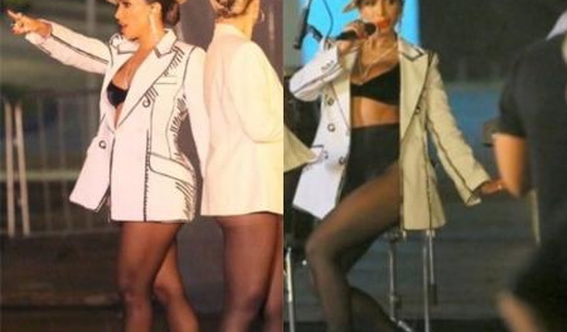 Anitta grava clipe para o Grammy Latino nos Arcos da Lapa