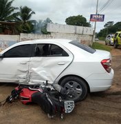 Colisão entre carro e moto deixa duas pessoas feridas em Paripueira