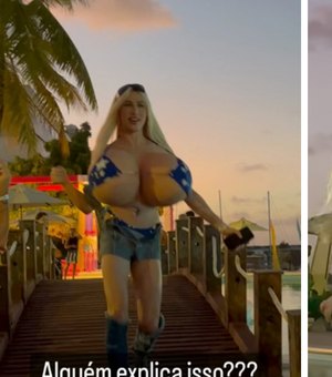 Farofa da Gkay: Mulher com blusa com ‘enchimento’ nos seios viraliza na web