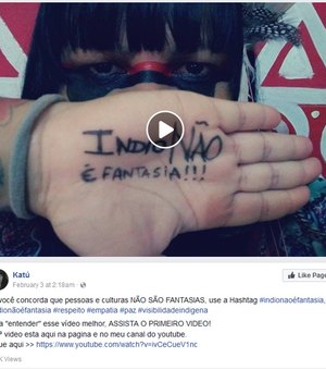 Ativista indígena lança campanha 'ÍndioNãoÉFantasia na internet e gera discussões 