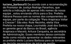Luciano Barbosa indica mais dois nomes para compor equipe de transição
