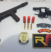 Espingarda e revólver são apreendidos na zona rural de Traipu 