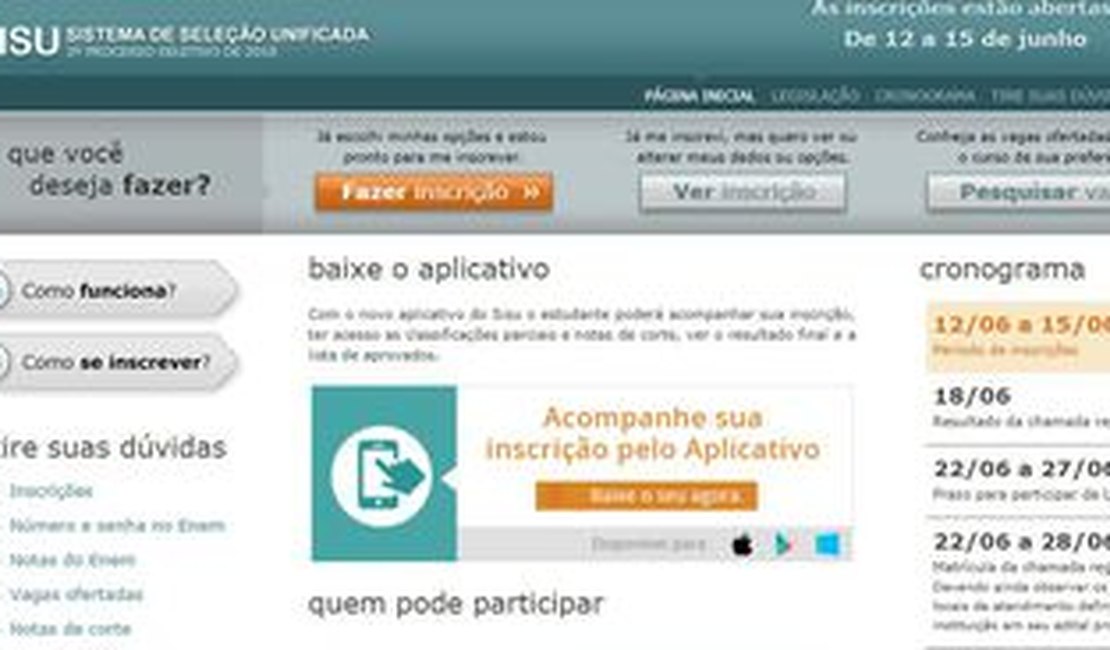 MEC divulga hoje resultado do Sisu do segundo semestre deste ano