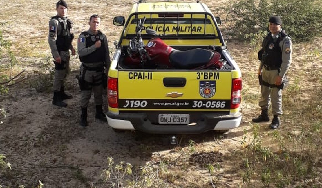 Polícia encontra motocicleta abandonada em Girau do Ponciano