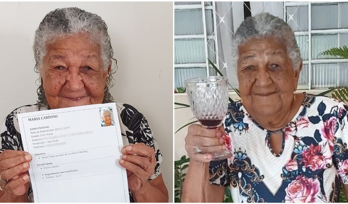 Idosa de 101 anos que viralizou na web por entregar currículo ganha vinhos de presente; 'Muito feliz', diz bisneta