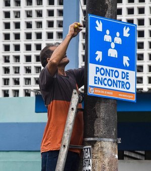 Prefeitura instala placas de sinalização no Pinheiro para uma possível evacuação