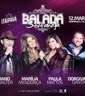 Balada vai reunir cantores do tradicional forró de vaquejada ao sertanejo universitário