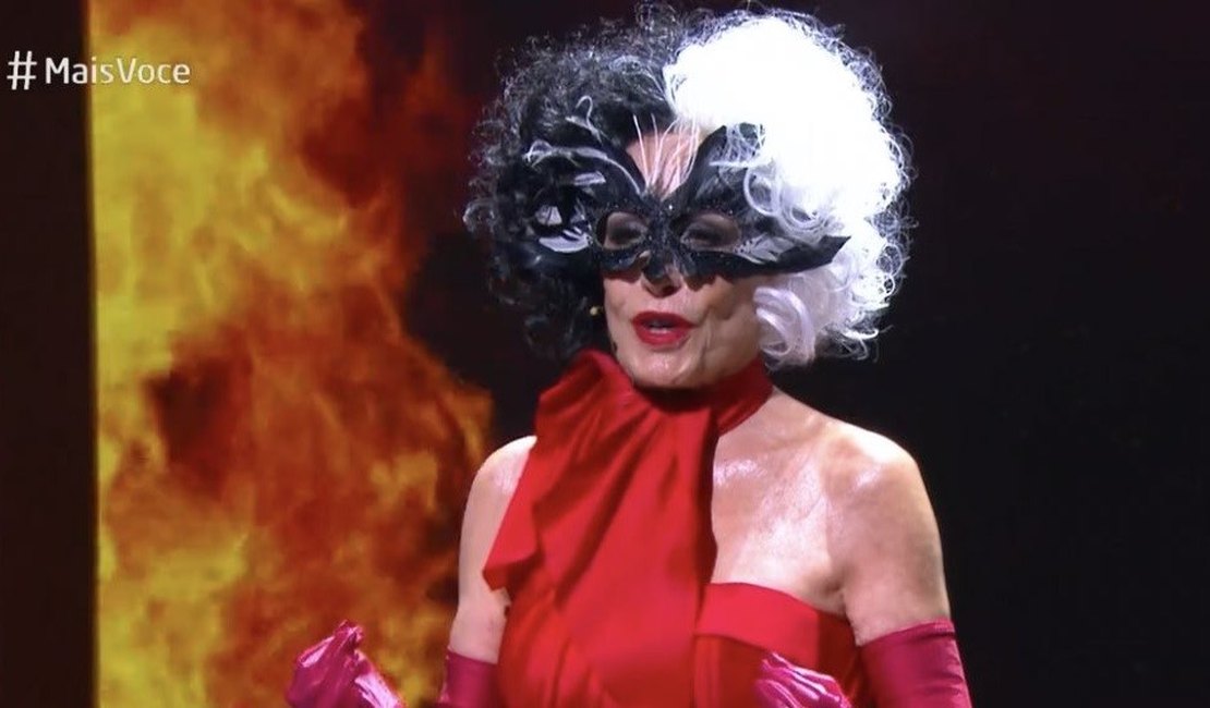 Ana Maria Braga se veste de Cruella no 'Mais Você' e movimenta a web