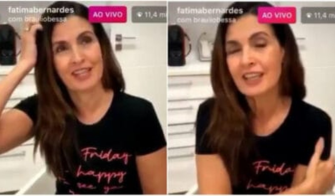Fátima Bernardes se emociona em live após revelar estar com câncer