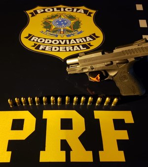 PRF prende homem por porte ilegal de arma de fogo na BR-101, em Junqueiro