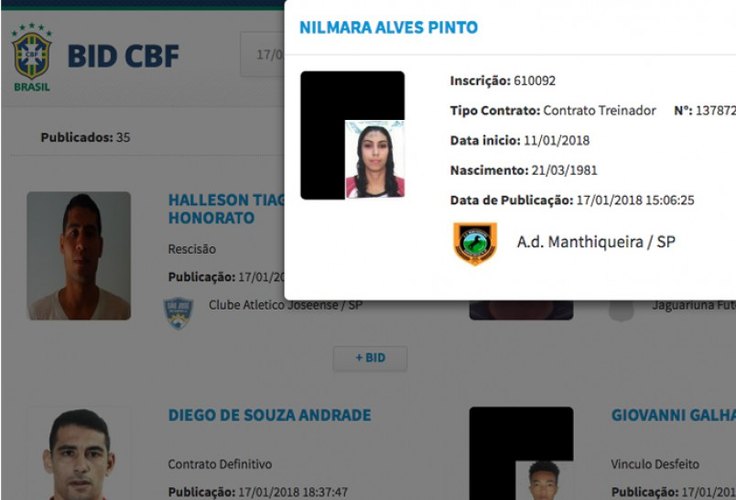 BID da CBF registra primeiro contrato de treinadora de futebol