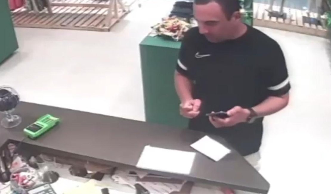 Homem é flagrado furtando celulares em diversas lojas de shopping em Maceió