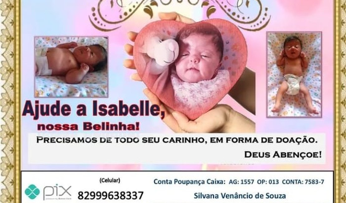 Mãe faz campanha para arrecadar mais de R$ 200 mil para realizar cirurgia de bebê com síndrome rara