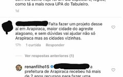 Perfis de Renan Filho e da prefeitura de Arapiraca discutem em rede social