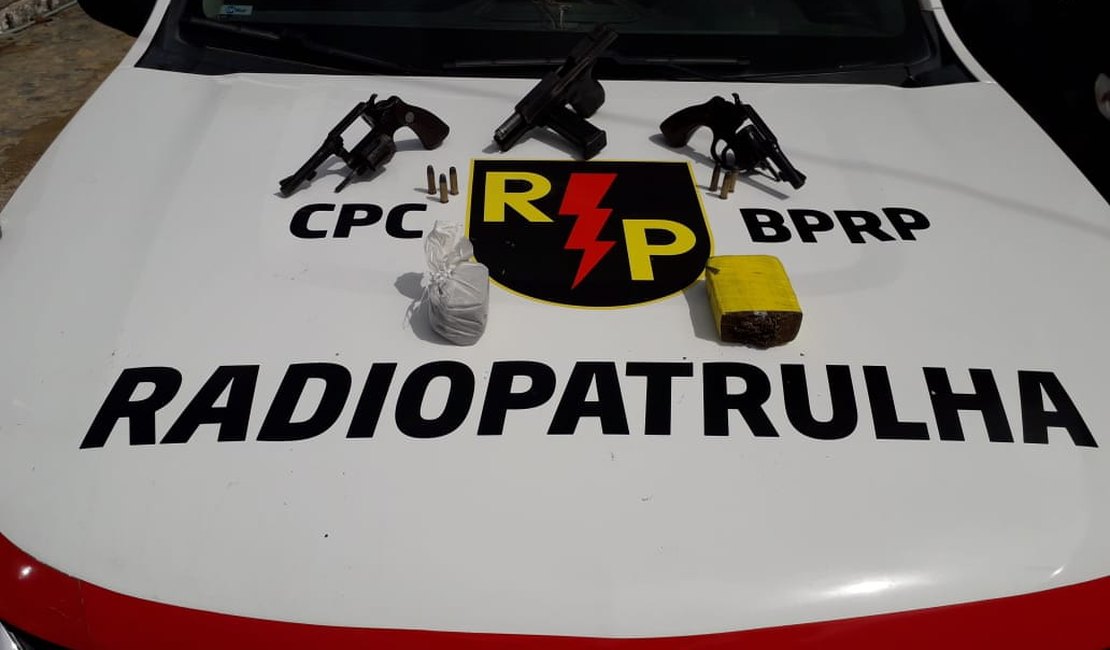 Revólveres e pistola são apreendidos no bairro do Trapiche