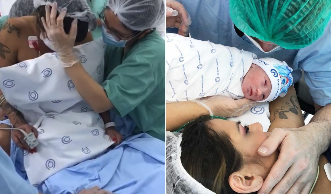 Namorada de Marlon mostra detalhes do nascimento do primeiro filho