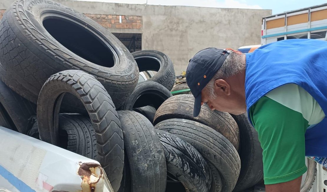 Saúde realiza coleta de pneus em borracharias de Maceió