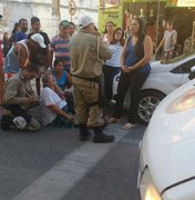 Mulher é atropelada na faixa de pedestre no Centro de Arapiraca