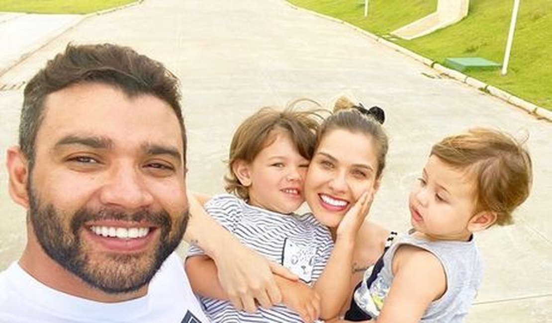 Andressa Suita nega que Gusttavo Lima esteja sem ver os filhos