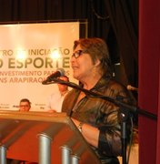Célia Rocha se emociona em discurso com a presença do Ministro Aldo Rebelo