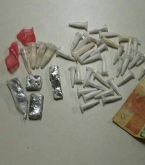 Polícia prende suspeito com crack e cocaína em Palmeira dos Índios