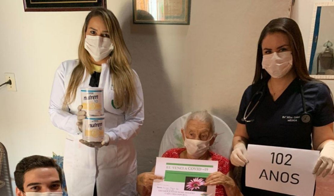 Idosa de 102 anos é curada da covid-19 com tratamento domiciliar da Prefeitura de Roteiro