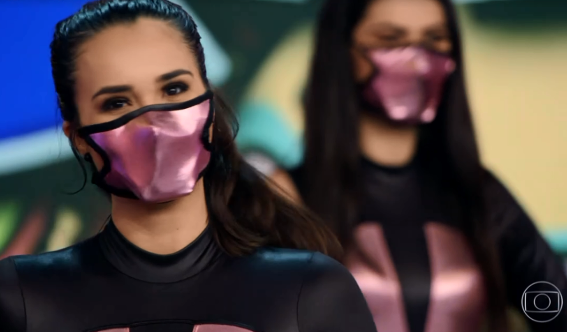 Bailarinas do Faustão usam máscaras e todos veem cosplay do Mortal Kombat