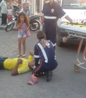 Ciclista fica ferido ao ser atingido por moto em Arapiraca